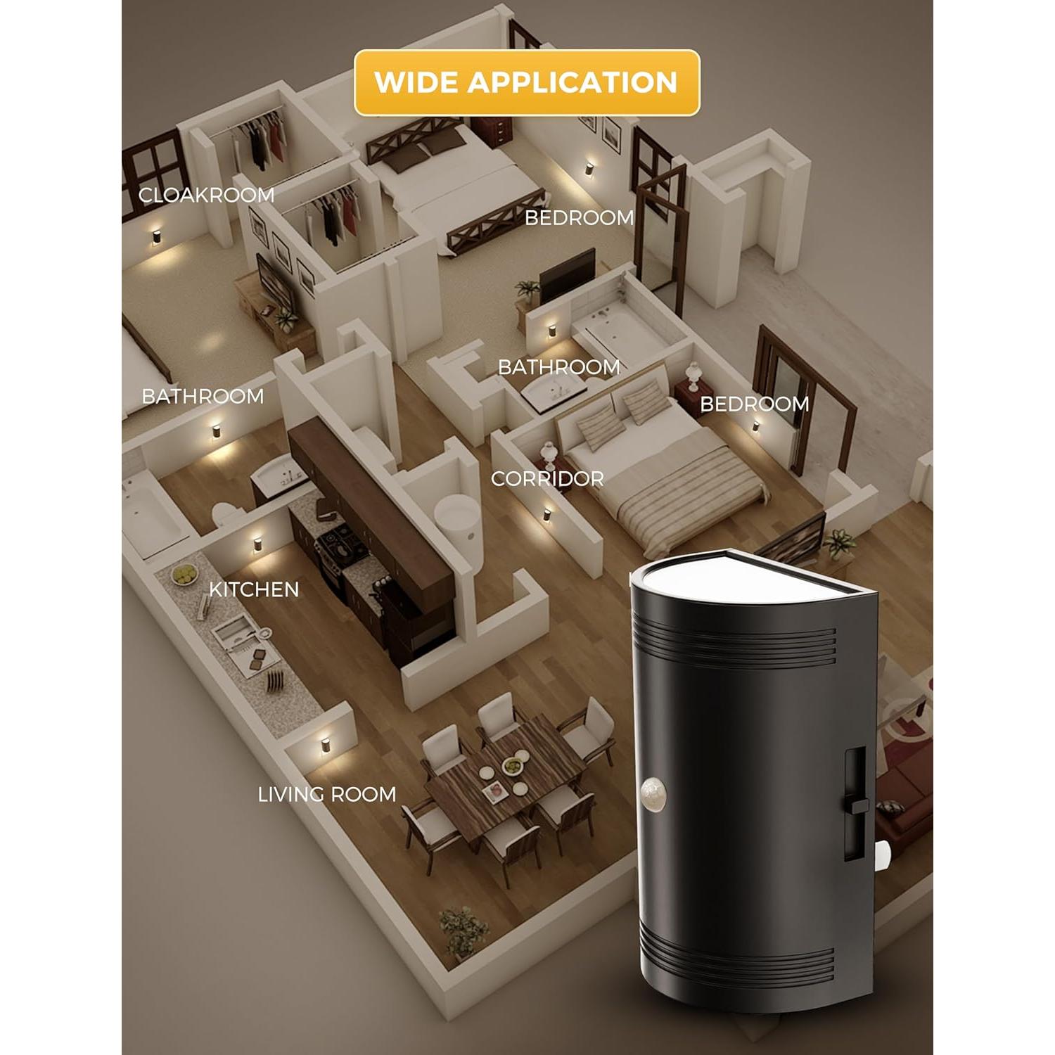 Luz Nocturna LED L LOHAS con Sensor de Movimiento 2-Pack 3000K