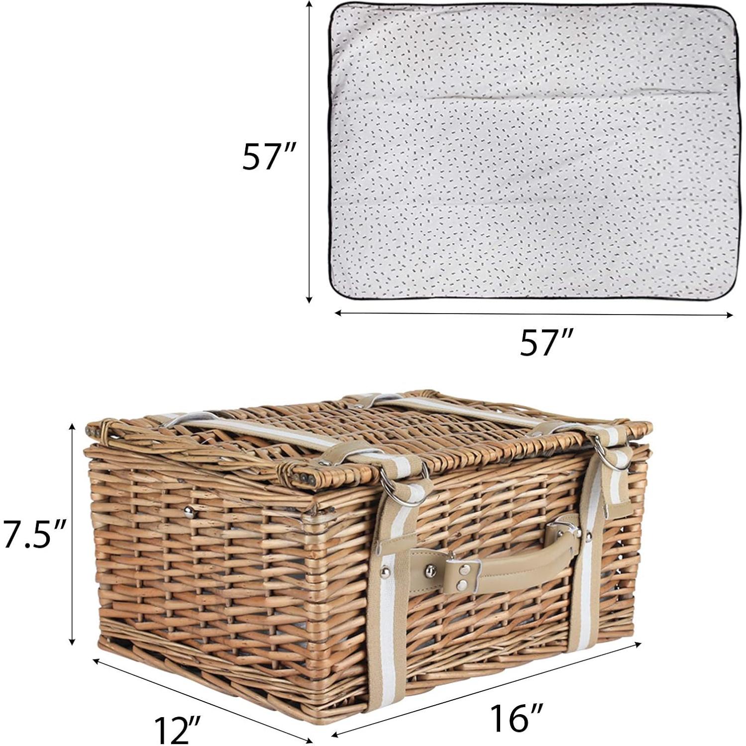 Cesta de Picnic G GOOD GAIN con Cooler y Manta Impermeable