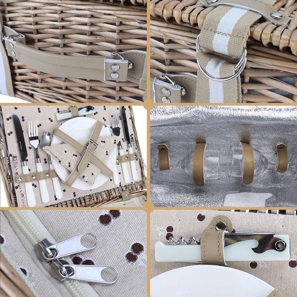 Cesta de Picnic G GOOD GAIN con Cooler y Manta Impermeable