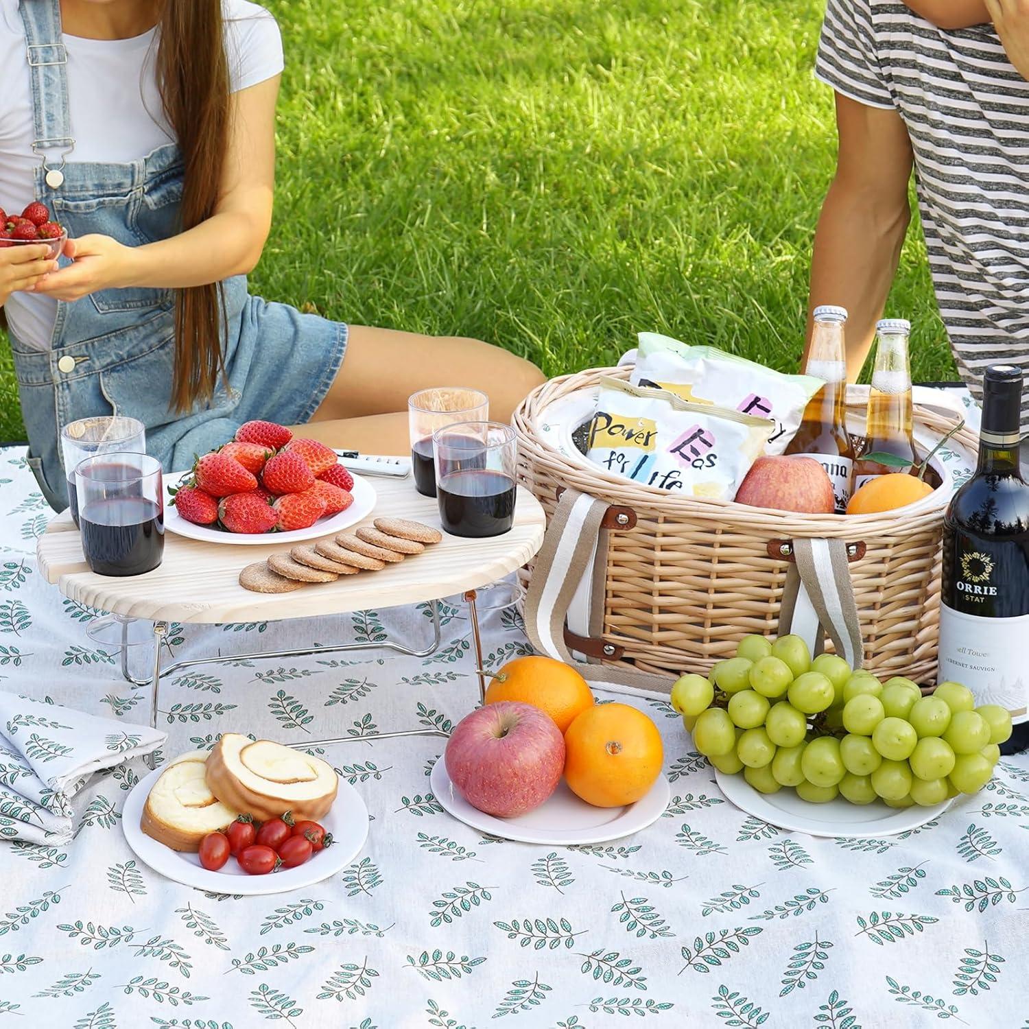 Juego de Cesta de Picnic Zettfuly para 4 Personas - Mimbre Aislada