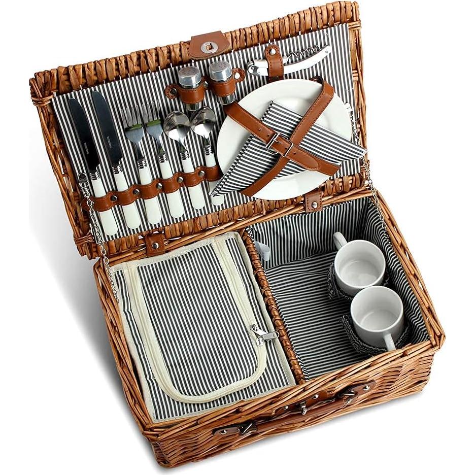 Cesta de Picnic ZORMY para 2 Personas con Compartimento Aislado