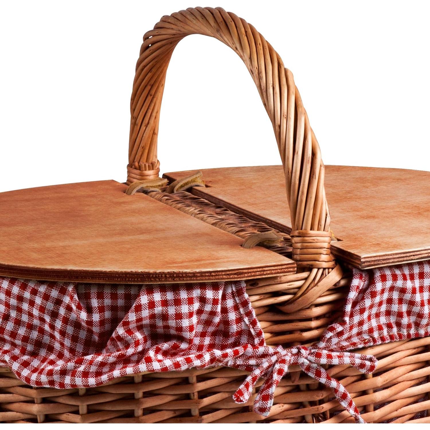 Cesta de Picnic Vintage Country PICNIC TIME para 2 - Mimbre