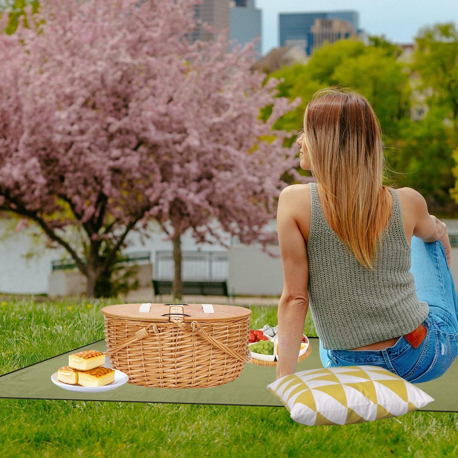 Cesta de Picnic ZORMY con Enfriador y Manta 39x29x38 cm
