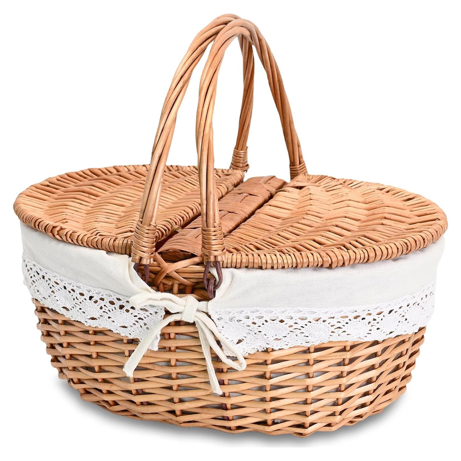 Cesta de Picnic de Mimbre SatisInside Grande 20L Natural