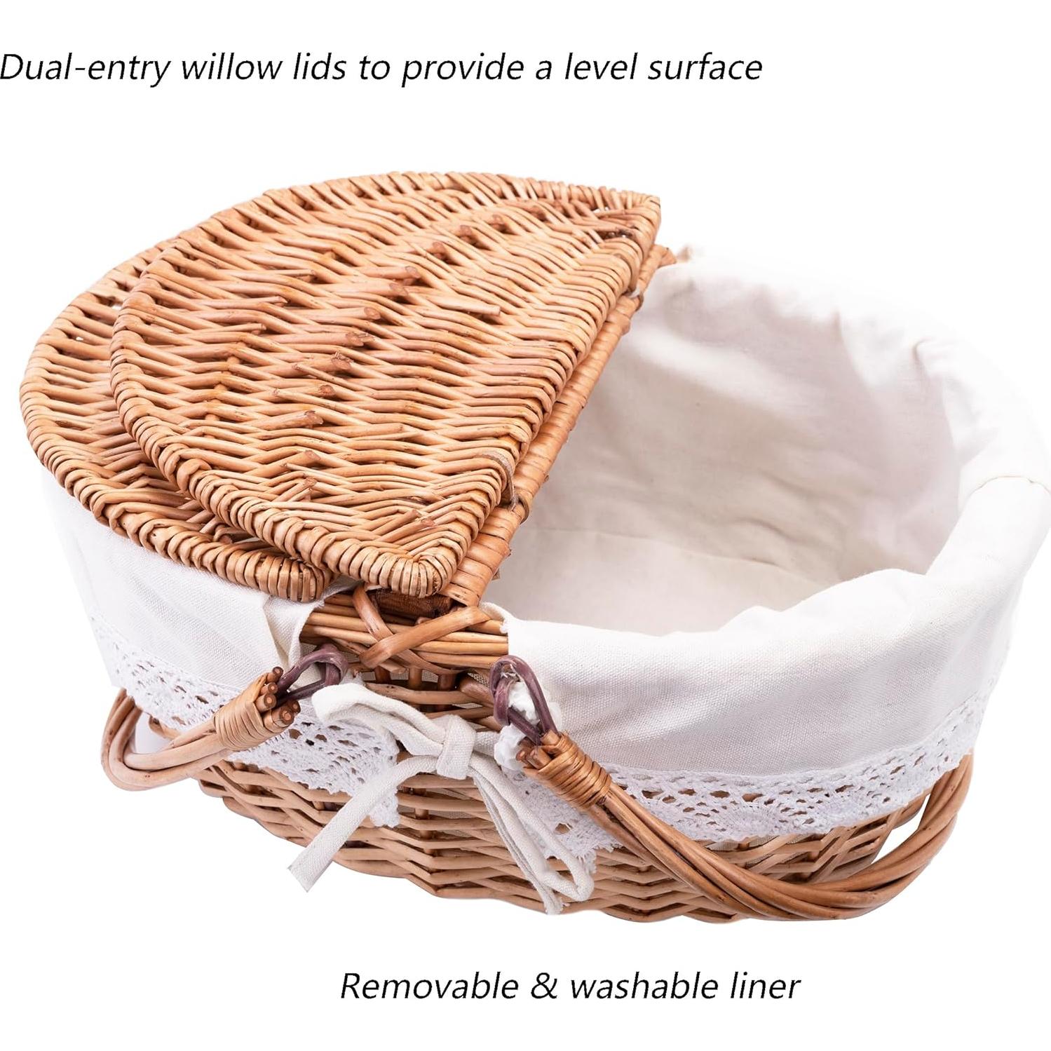 Cesta de Picnic de Mimbre SatisInside Grande 20L Natural