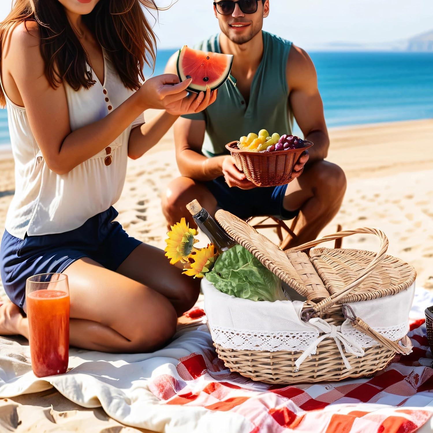 Cesta de Picnic de Mimbre SatisInside Grande 20L Natural