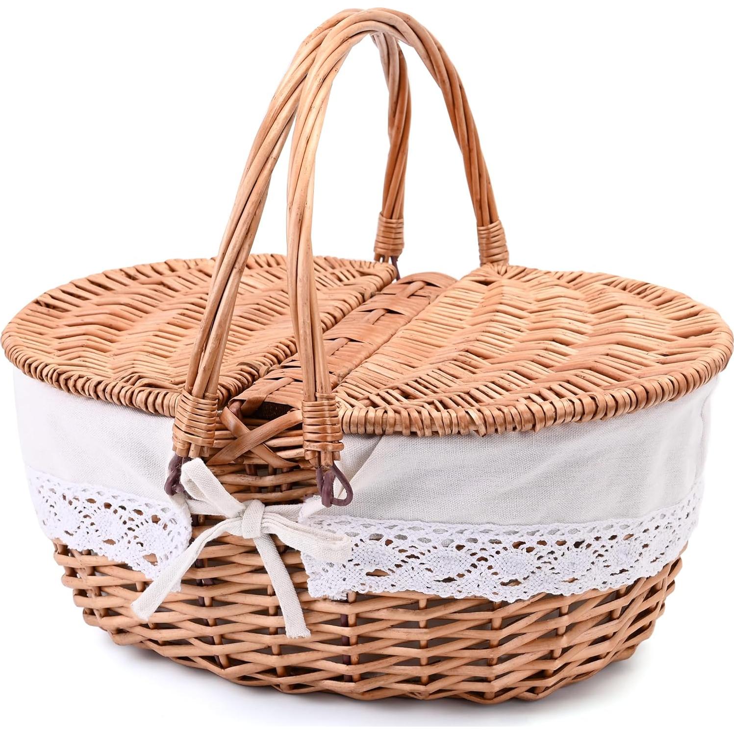Cesta de Picnic de Mimbre SatisInside Grande 20L Natural