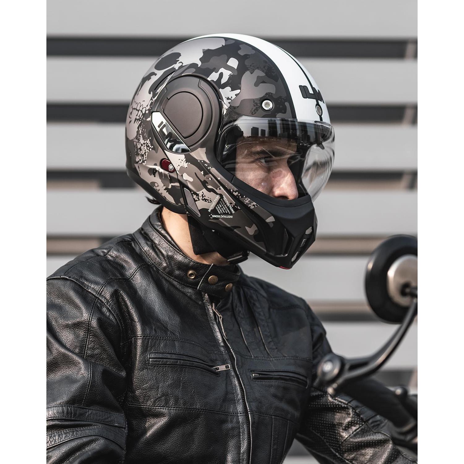 Casco Modular ILM B707 Camuflaje para Motocicleta S