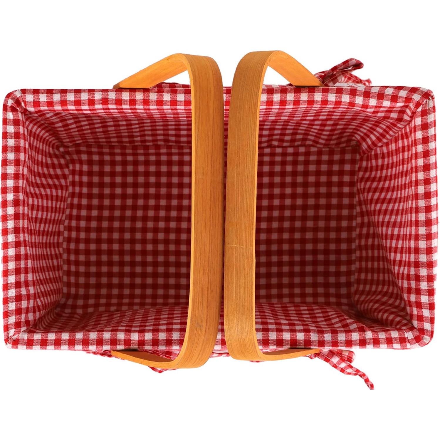 Cesta de Picnic Yesland de Madera Natural 33x20.3x15.9 cm