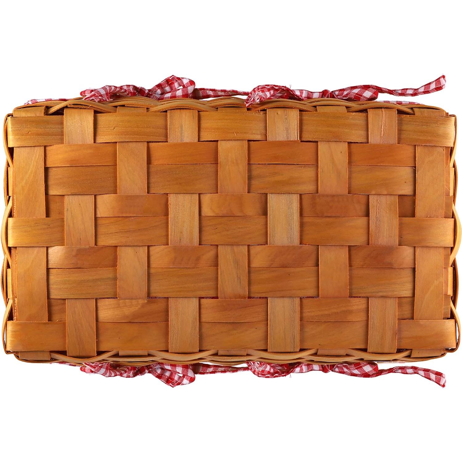 Cesta de Picnic Yesland de Madera Natural 33x20.3x15.9 cm