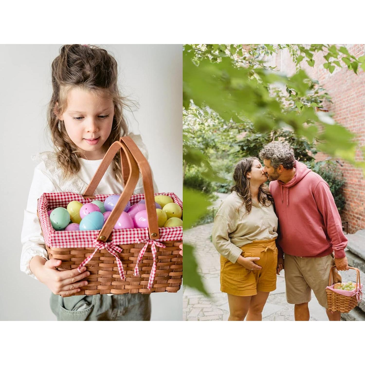 Cesta de Picnic Yesland de Madera Natural 33x20.3x15.9 cm