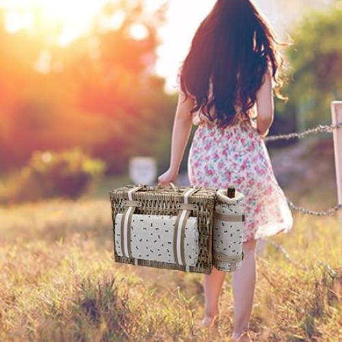 Juego de Cesta de Picnic SatisInside para 4 Personas con Manta