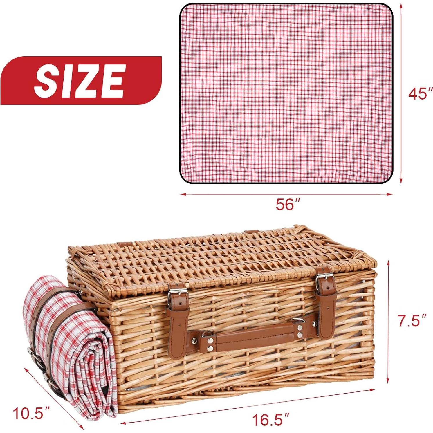 Cesta de Picnic de Mimbre TwentyNext para 2 Personas con Manta Impermeable