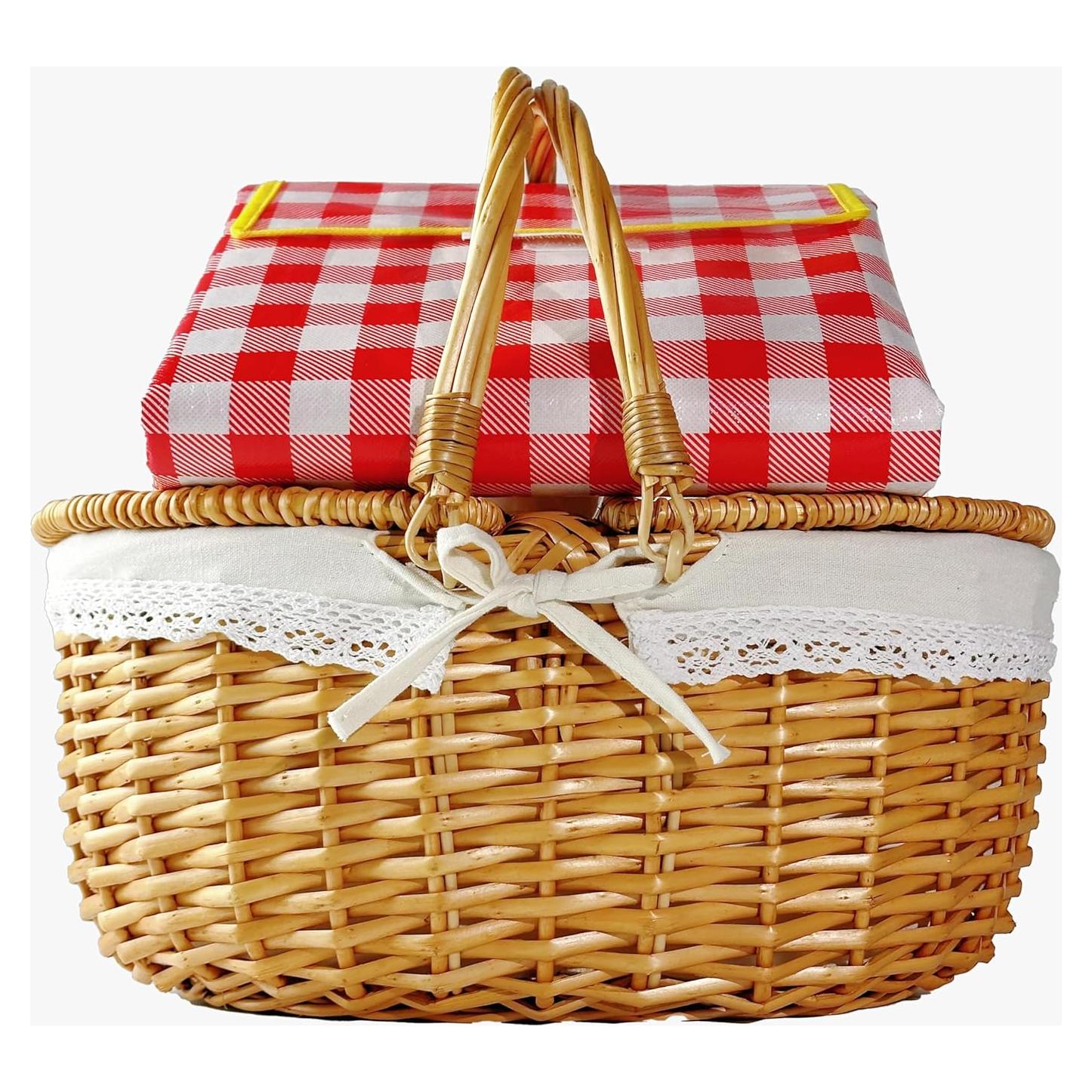 Canasta de Picnic Grande OrgaNatureQueen con Manta 39.1 cm