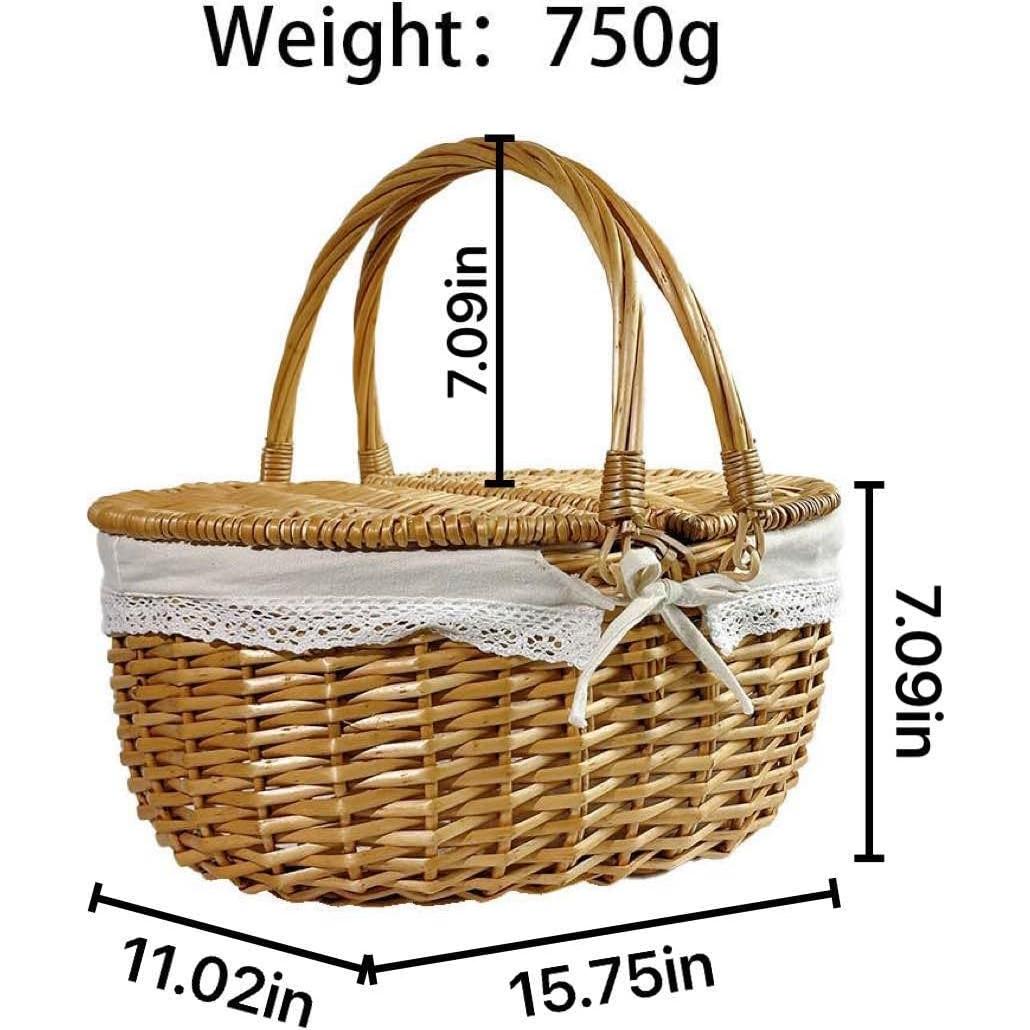 Canasta de Picnic Grande OrgaNatureQueen con Manta 39.1 cm