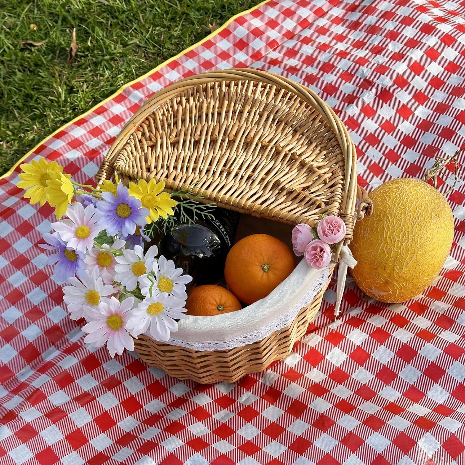 Canasta de Picnic Grande OrgaNatureQueen con Manta 39.1 cm