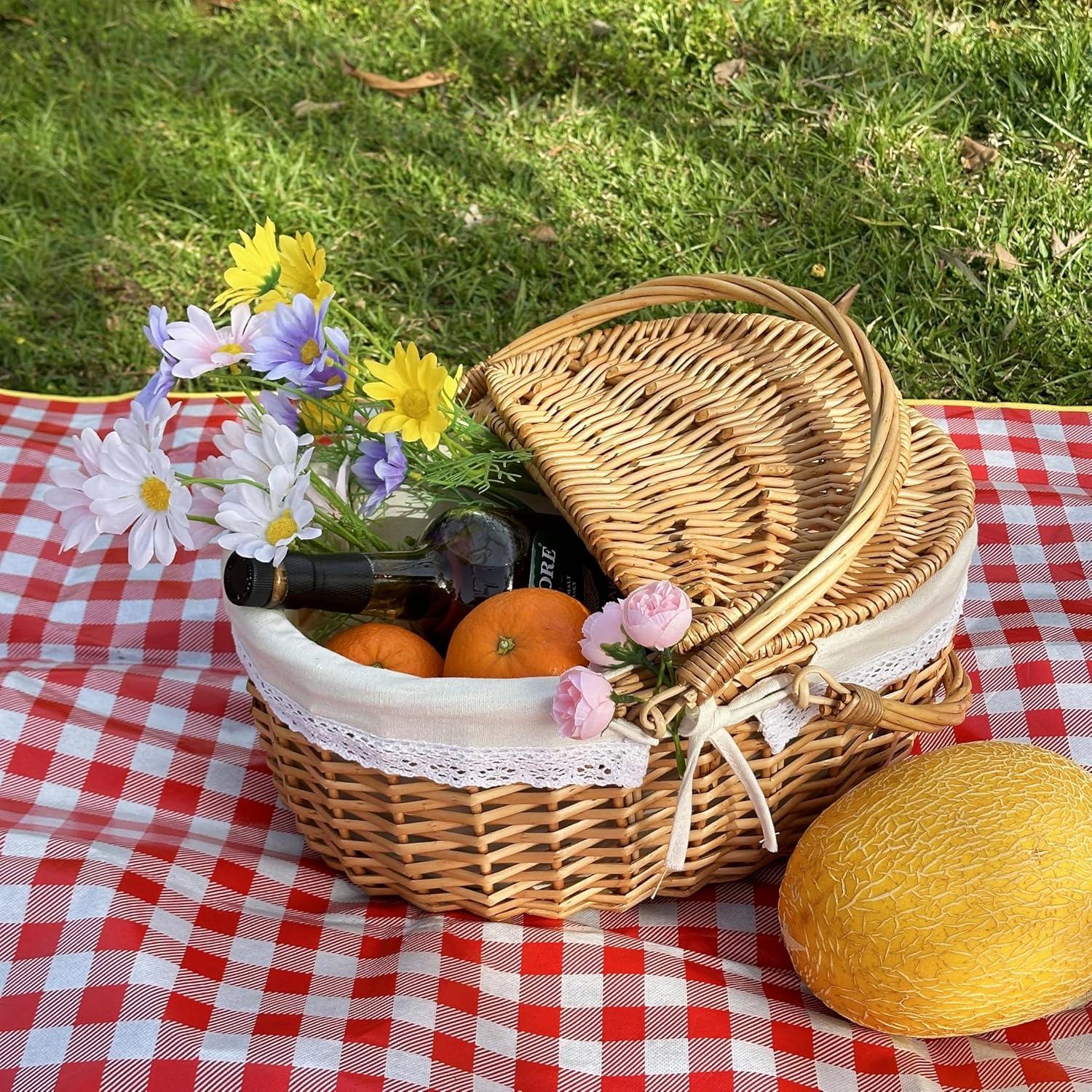 Canasta de Picnic Grande OrgaNatureQueen con Manta 39.1 cm