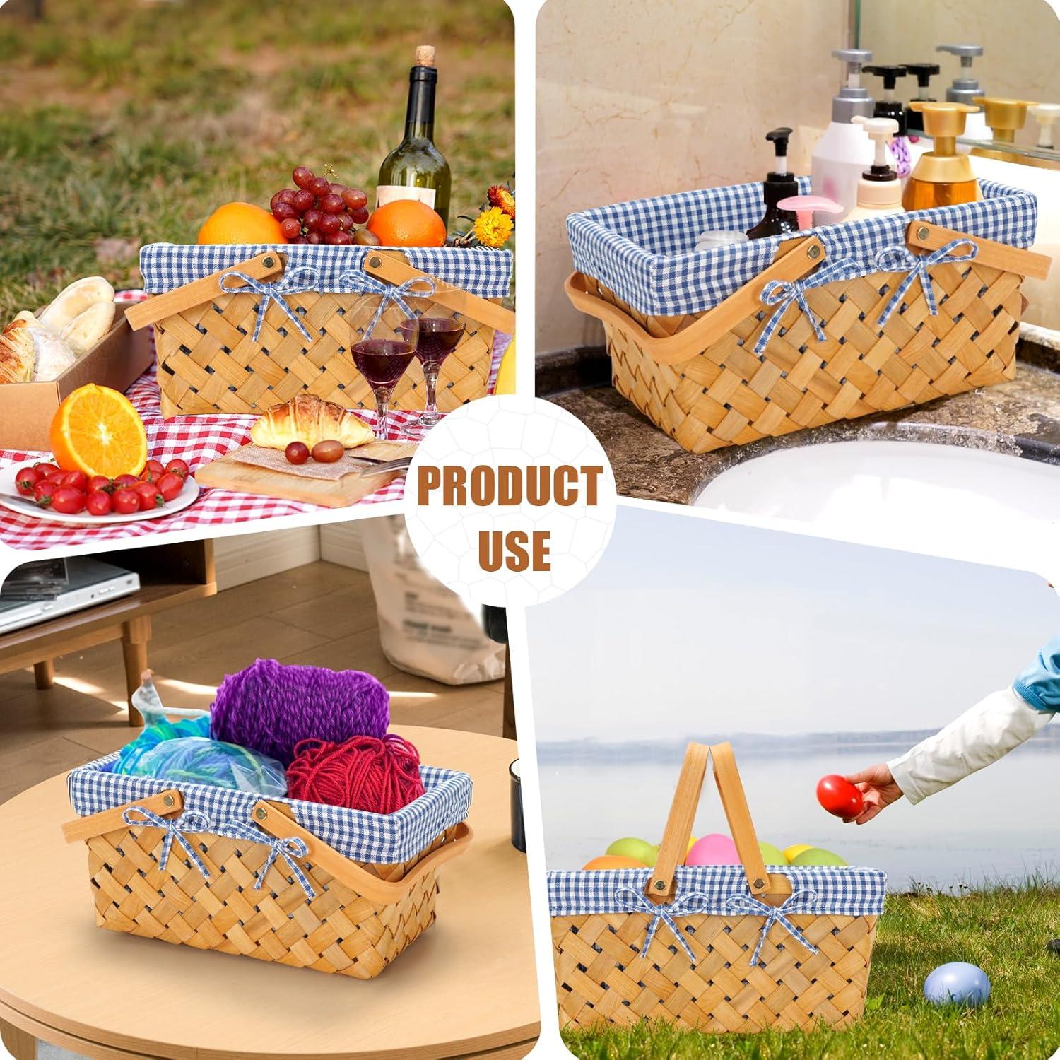 Cesta de Picnic G GOOD GAIN de Madera Plegable Azul 31.75x20.32cm