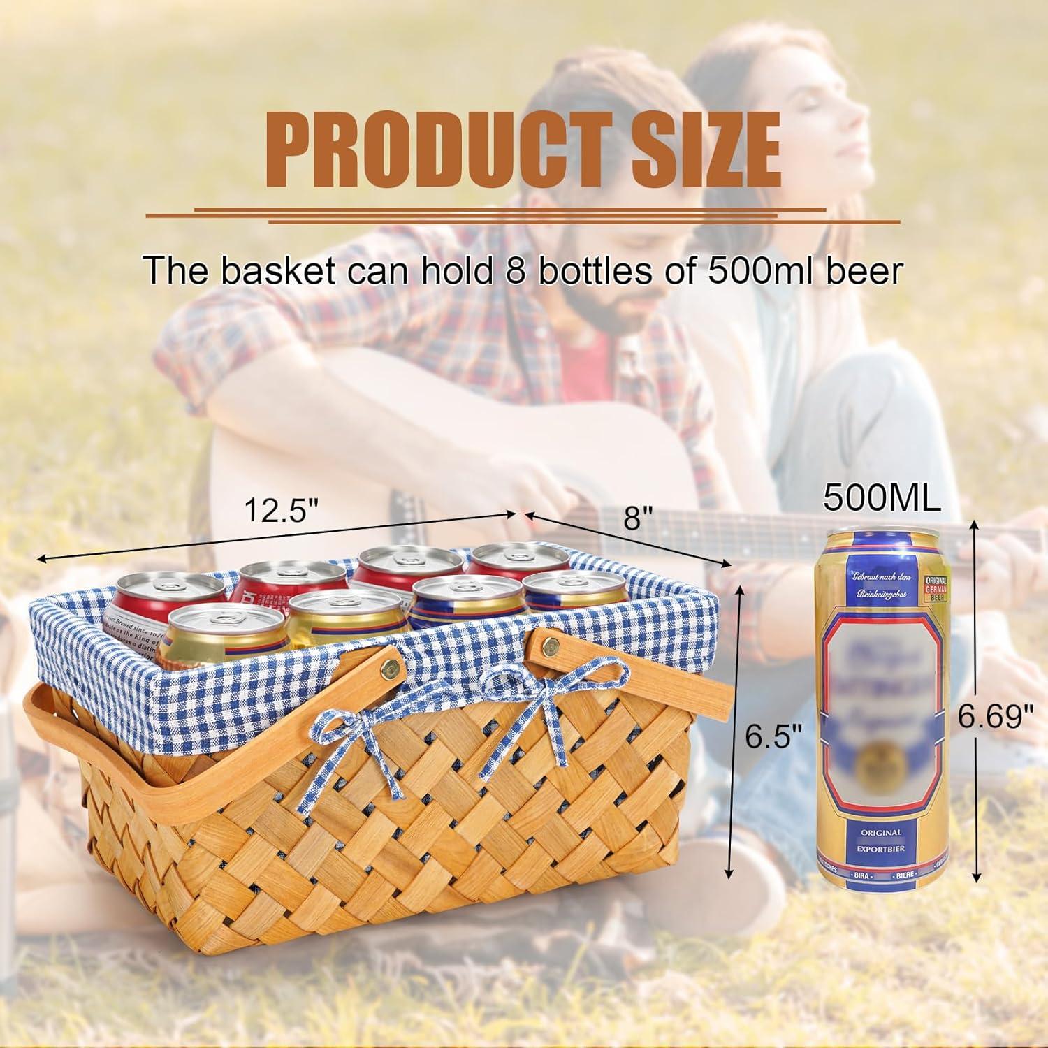 Cesta de Picnic G GOOD GAIN de Madera Plegable Azul 31.75x20.32cm