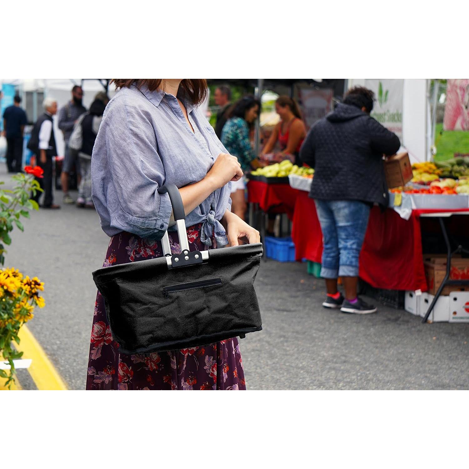 Canasta de Mercado Plegable RSVP Internacional 43x28x23 cm Negra