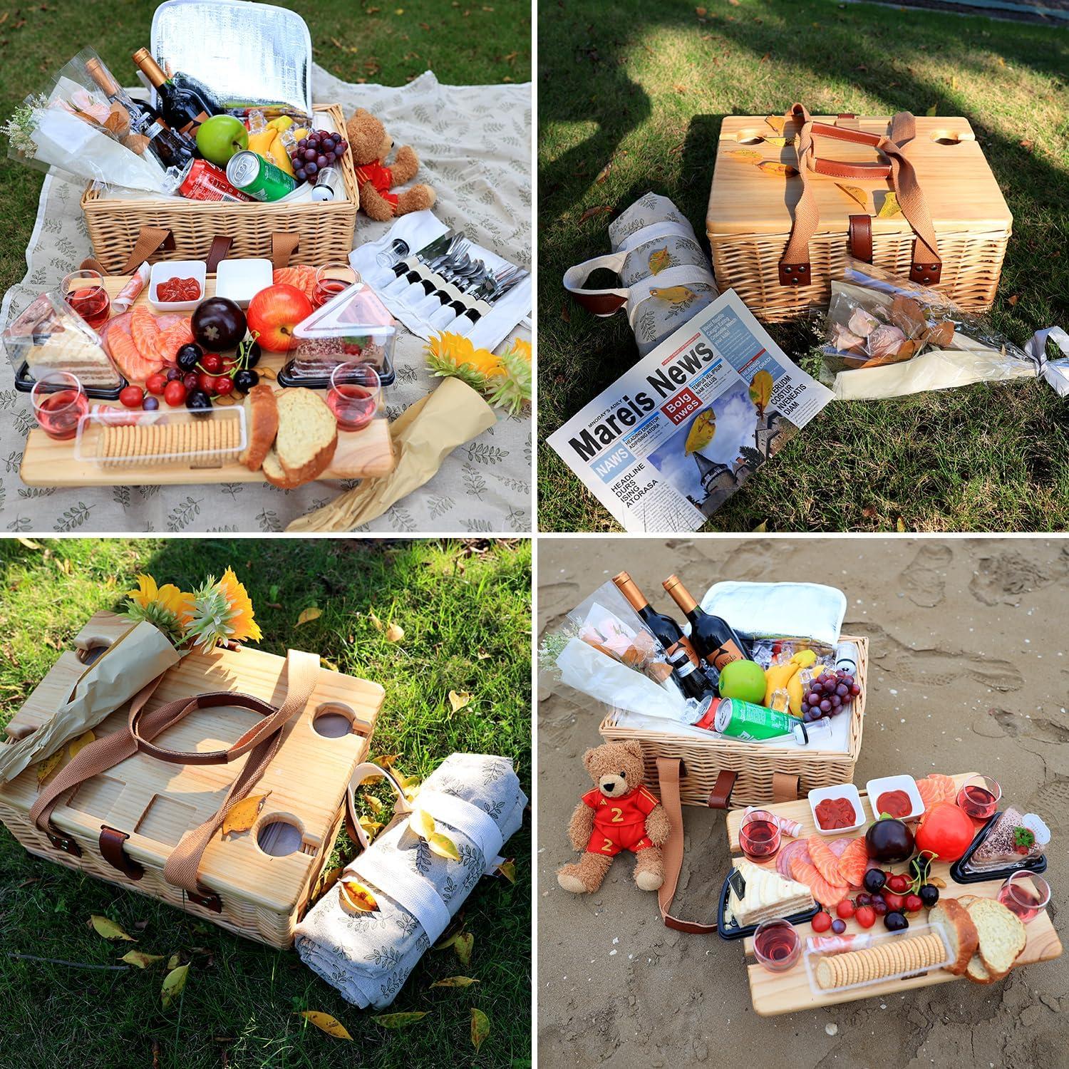Cesta de Picnic Hap Tim para 4 Personas con Mesa Plegable