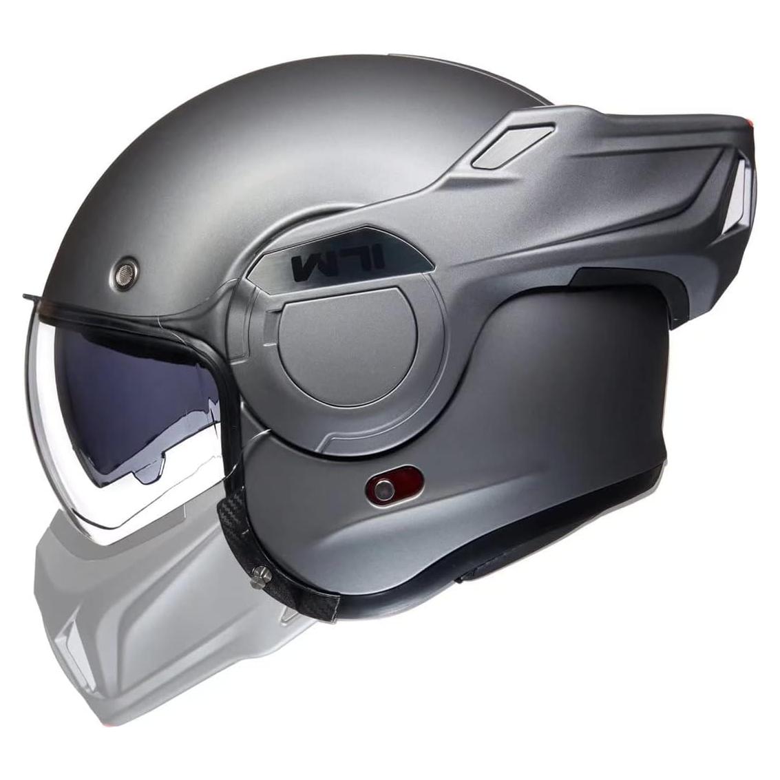 Casco Modular ILM B707 Vintage Gris Mate para Motocicleta