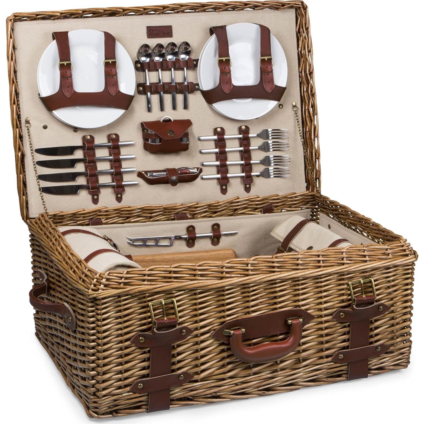 Canasta de Picnic de Lujo Picnic Time Charleston para 4 con Manta