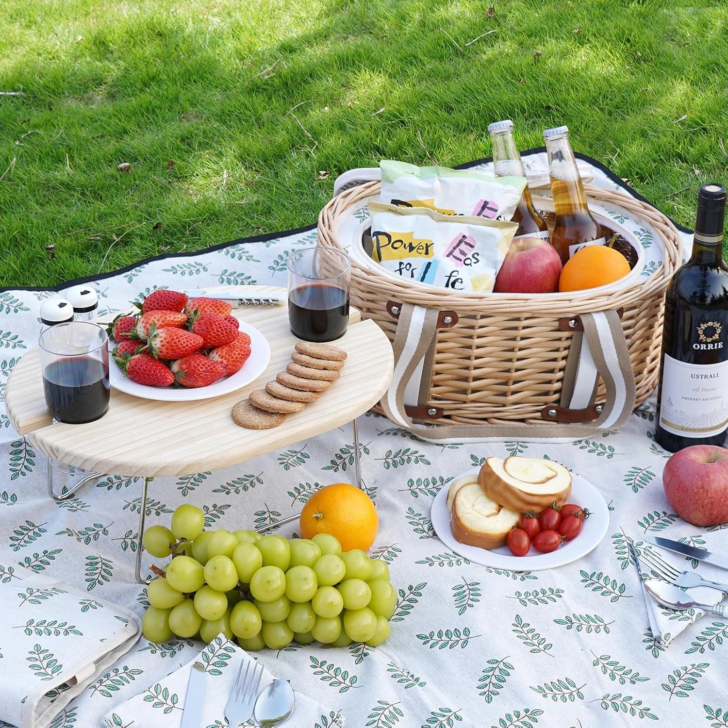 Juego de Cesta de Picnic Zettfuly para 2 Personas con Manta