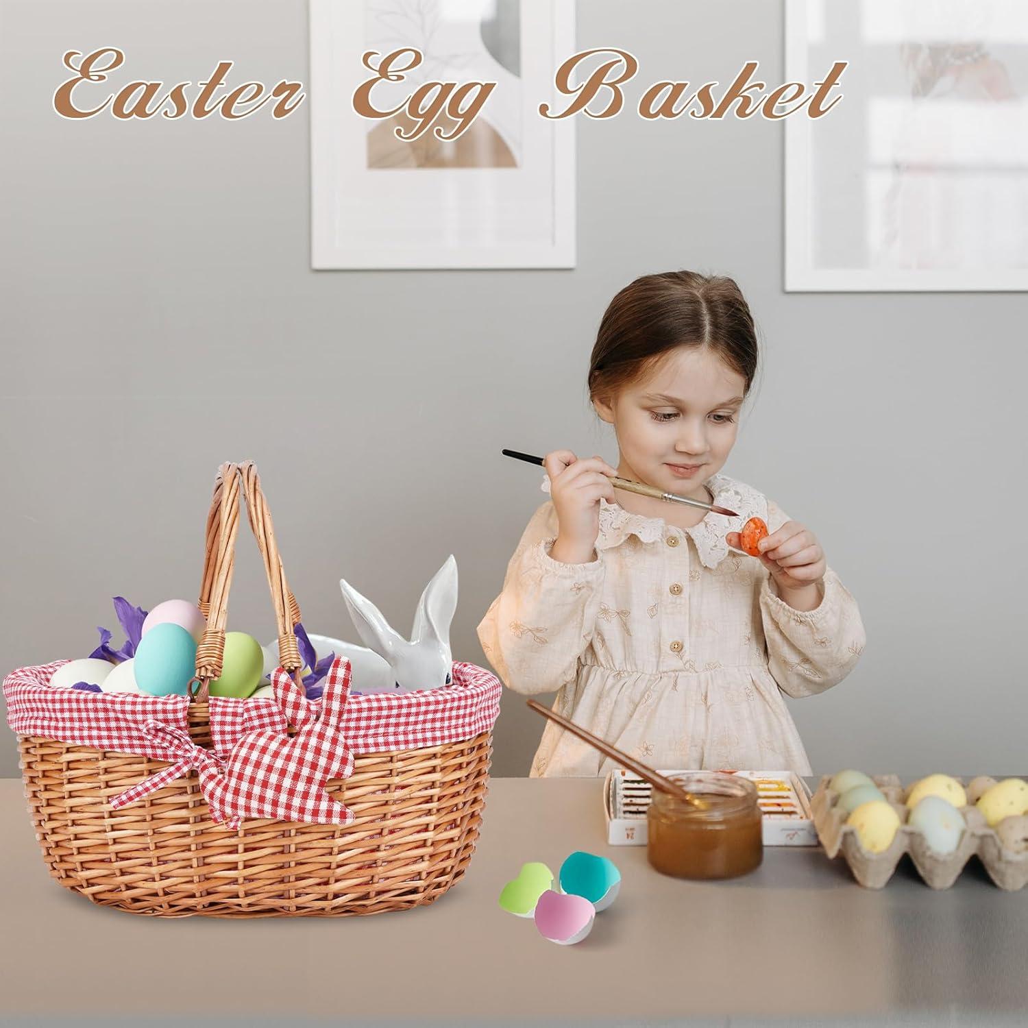 Cesta de Picnic de Mimbre G Good Gain con Asas Plegables