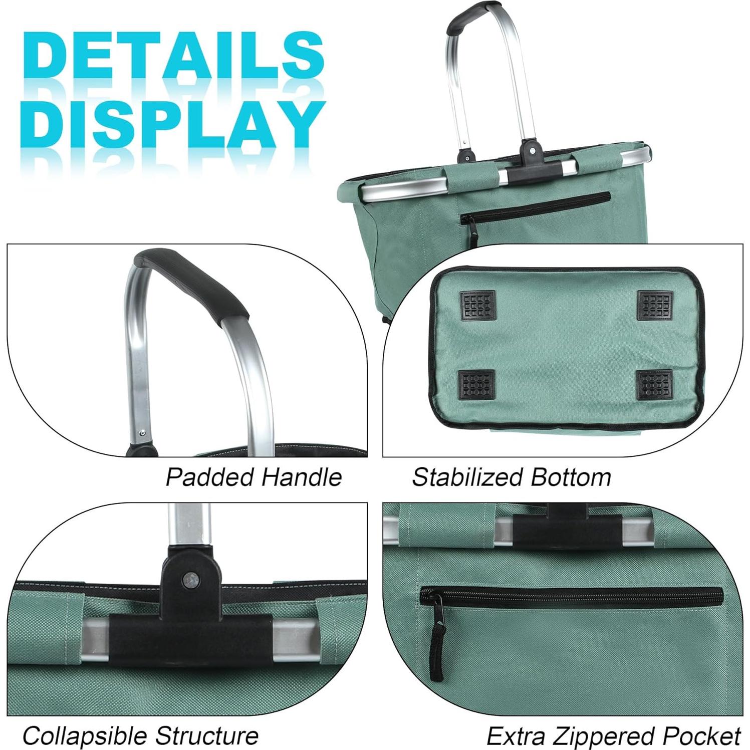 Cesta de Picnic Plegable SIYUAN 22L Verde Claro Duradera