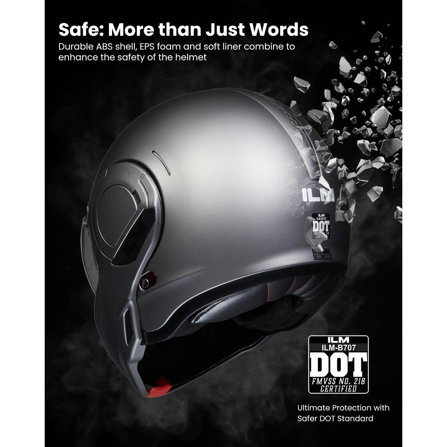 Casco Modular ILM B707 Vintage Gris Mate Mediano