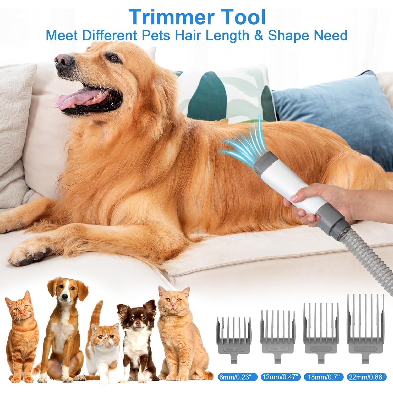 Kit de Aseo para Perros Jitum con Aspiradora 16000Pa y 4 Herramientas