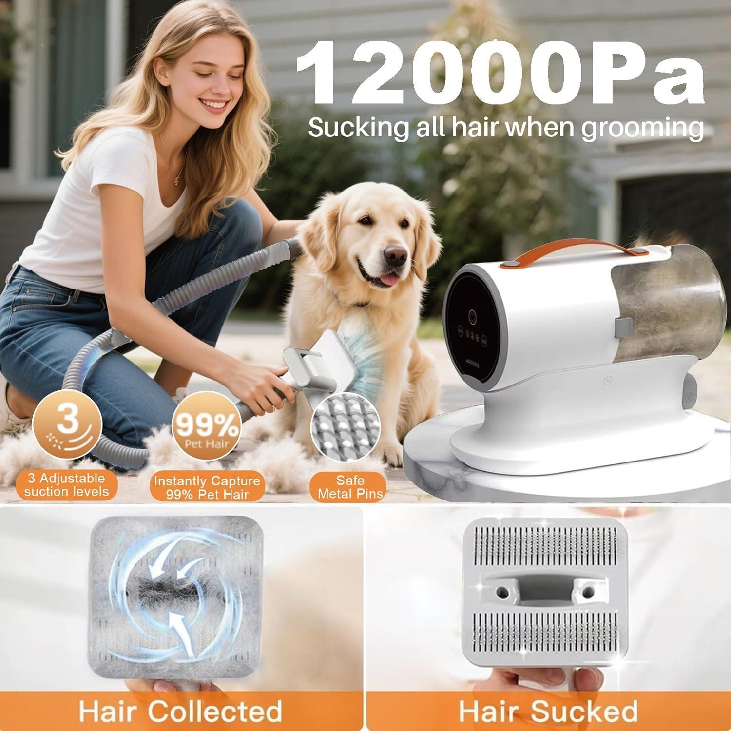 Aspiradora para Mascotas Bocodow 12000Pa 2L Bajo Ruido