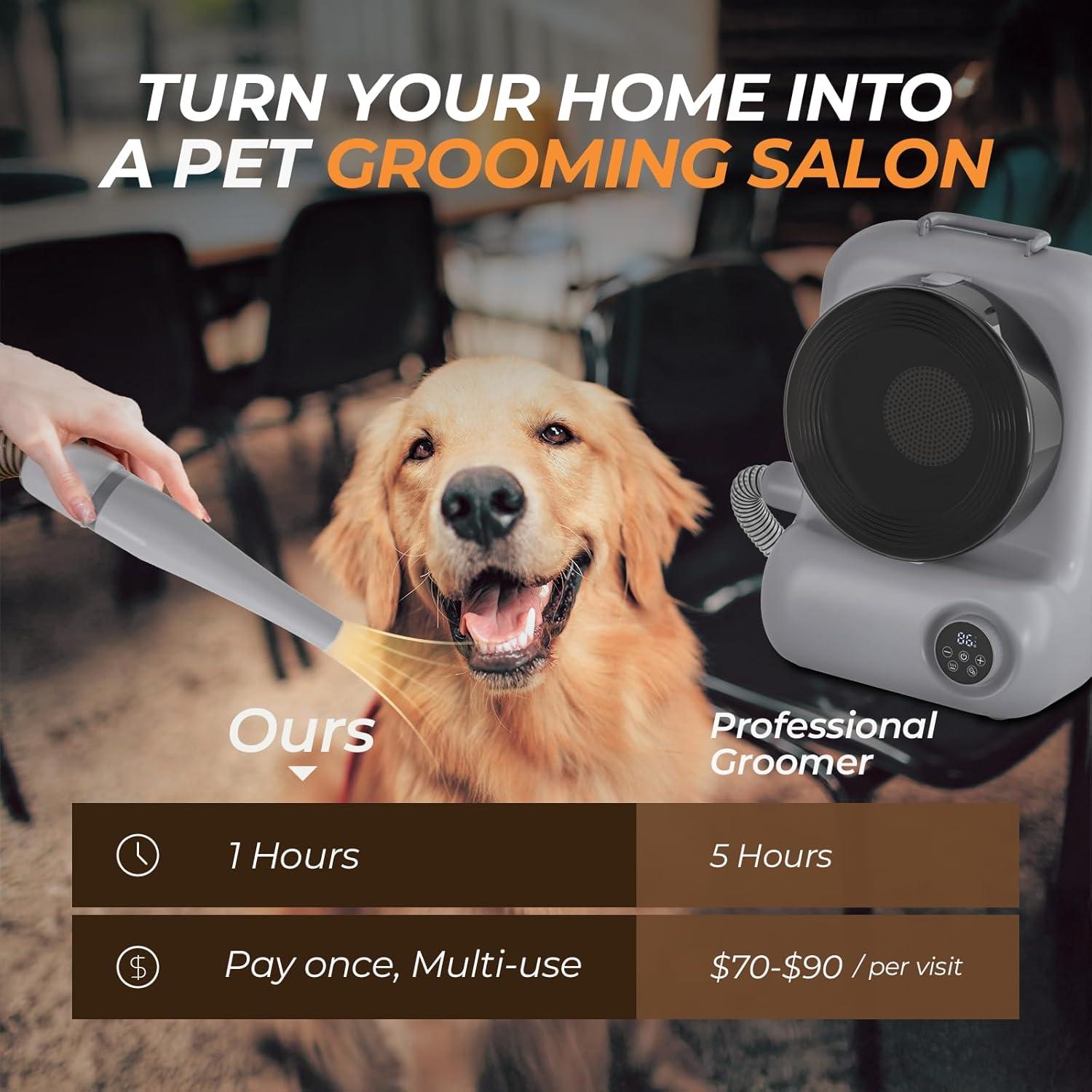 Aspiradora y Secadora para Perros KungFuPet 3 en 1 15000Pa