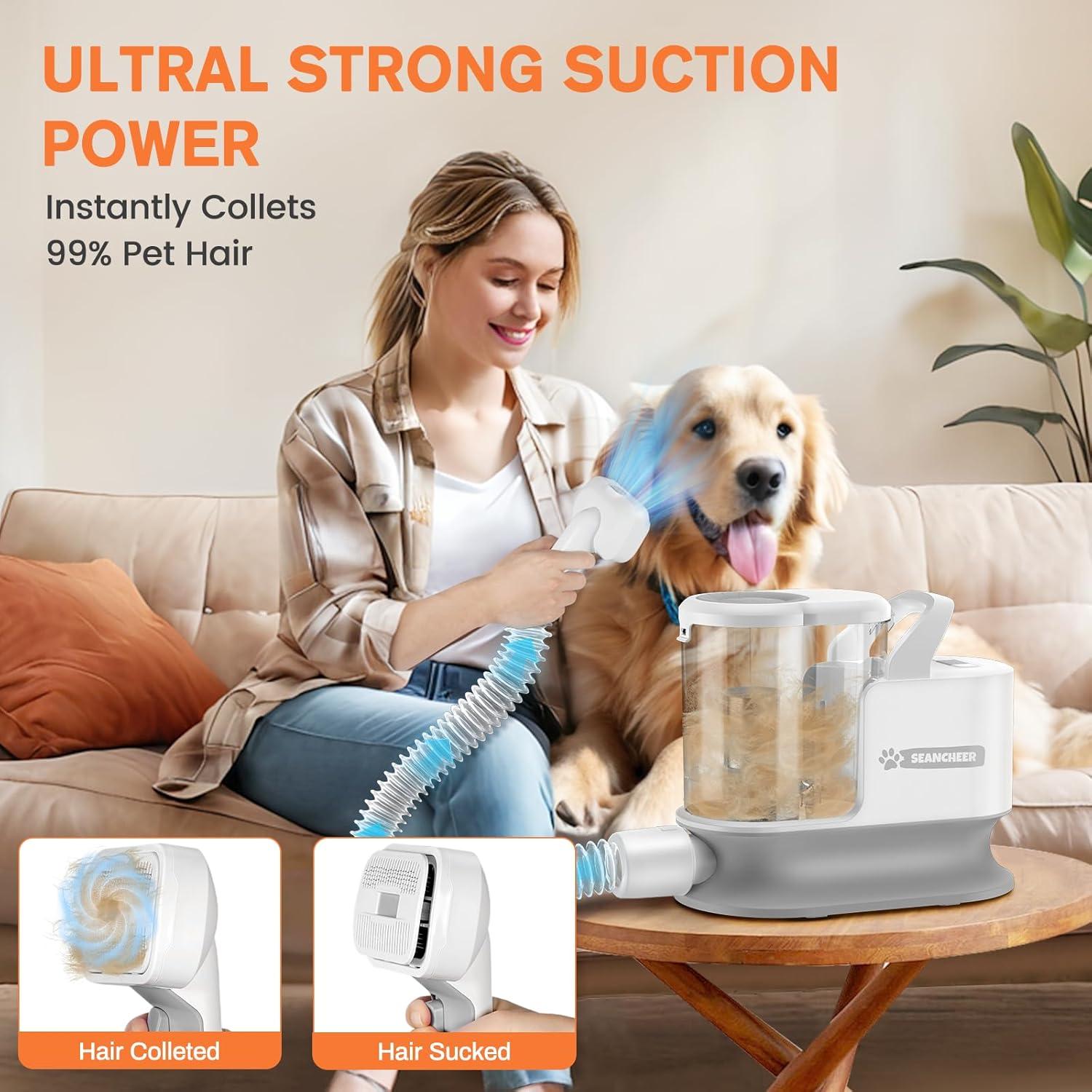 Kit de Aspiradora y Acicalamiento para Perros SEANCHEER 3L