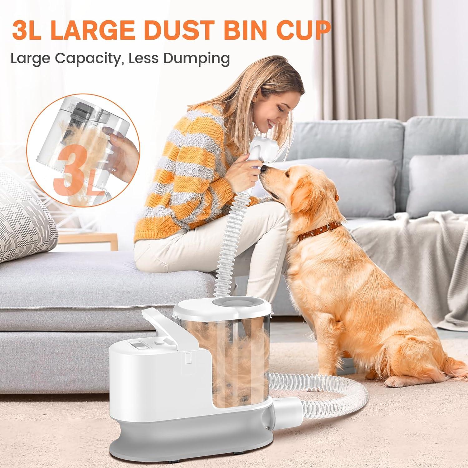 Kit de Aspiradora y Acicalamiento para Perros SEANCHEER 3L