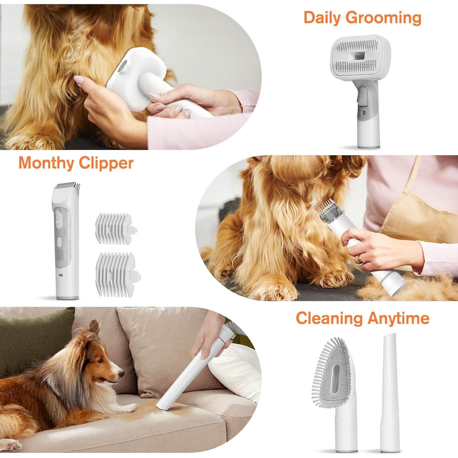 Kit de Aspiradora y Acicalamiento para Perros SEANCHEER 3L