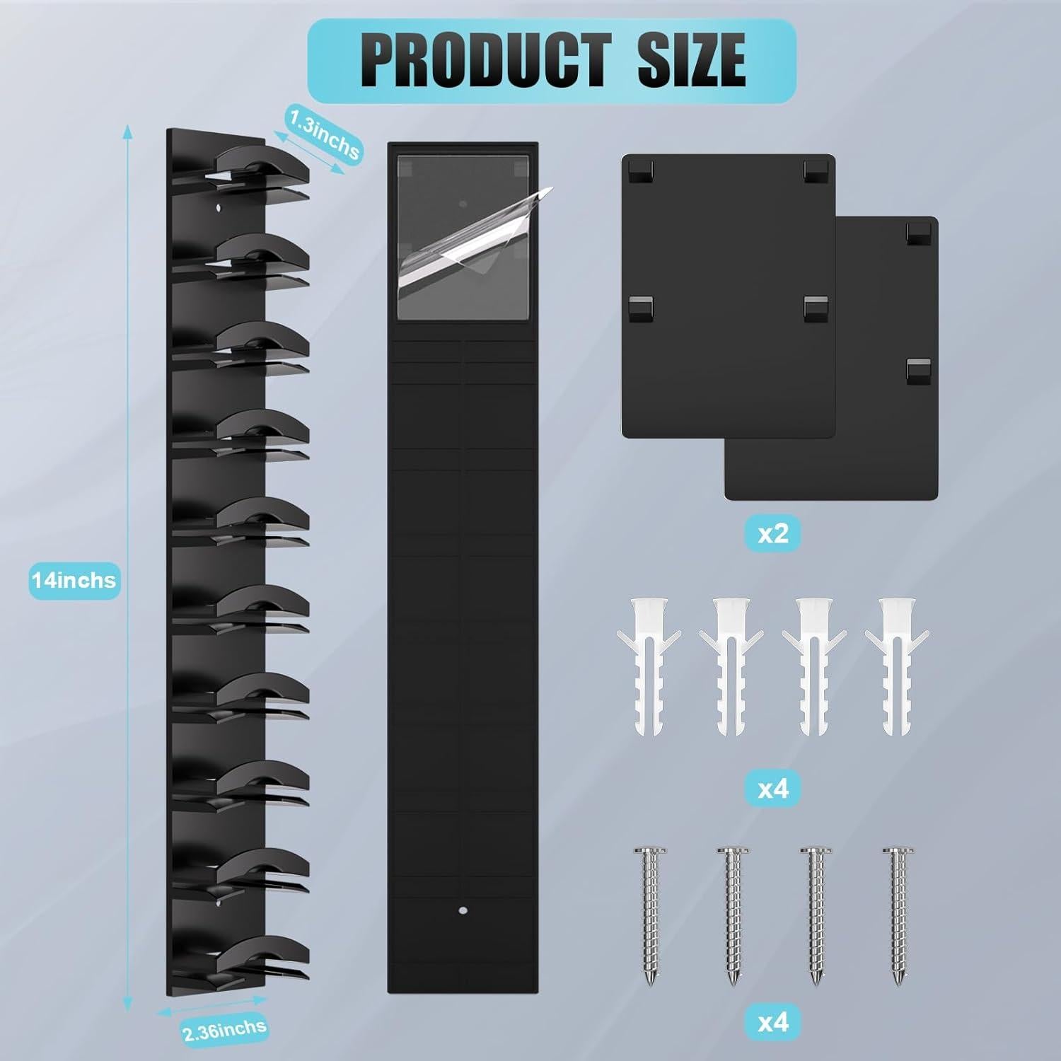 Organizador de Gorras Houoisheck 2 Pack Negro Soporte Pared