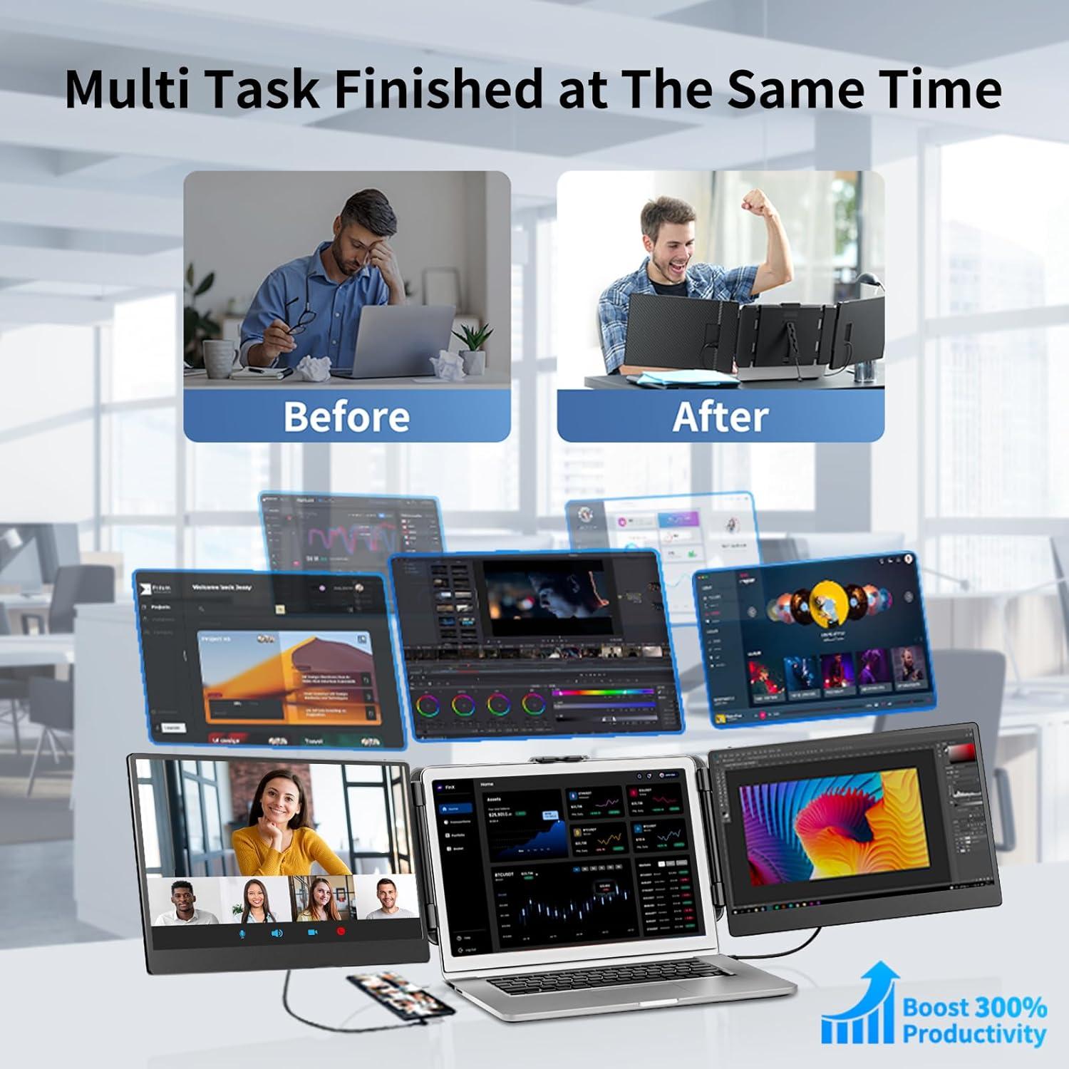Extensor de Pantalla BOSII 14" FHD 1080P Portátil USB-C