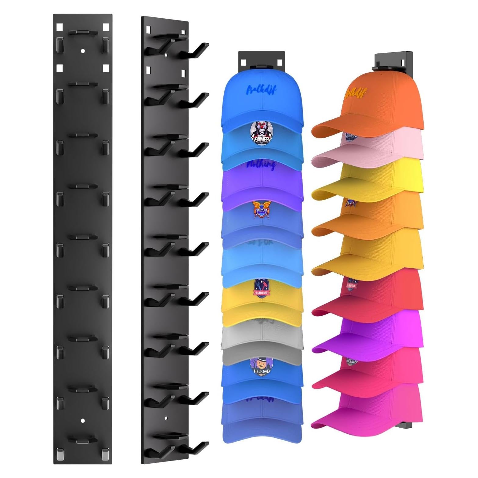 Organizador de Sombreros Eanyiikick 2 Paquetes Negro Montado en Pared