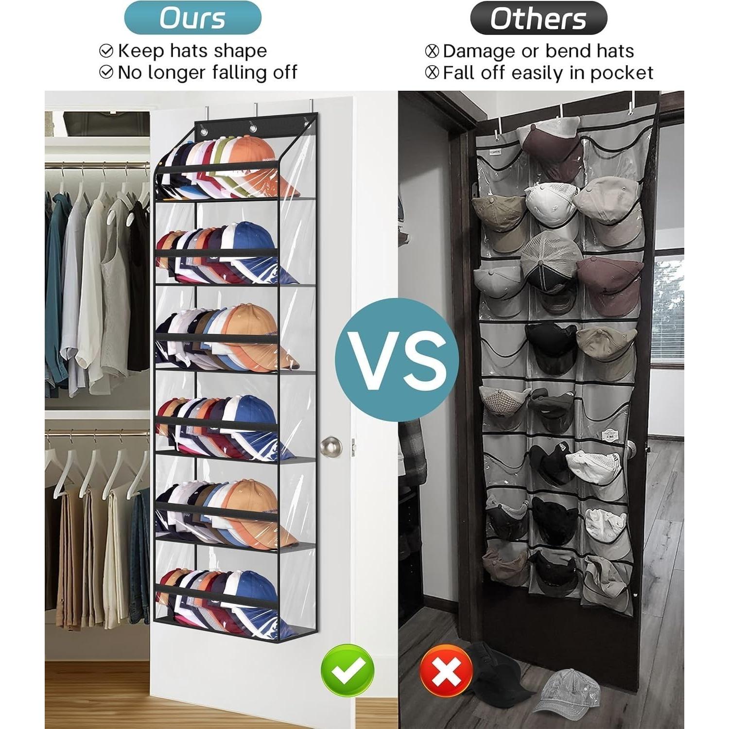 Perchero Organizador de Gorras AOODA 72 Gorras Negro 135.9 cm