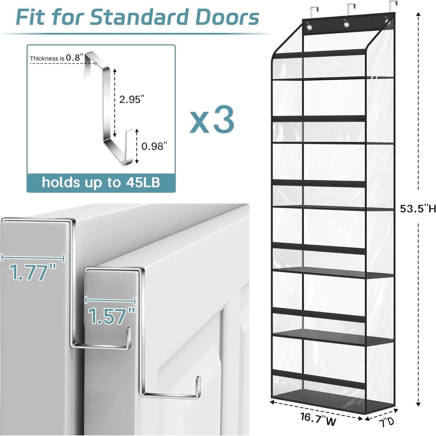 Perchero Organizador de Gorras AOODA 72 Gorras Negro 135.9 cm
