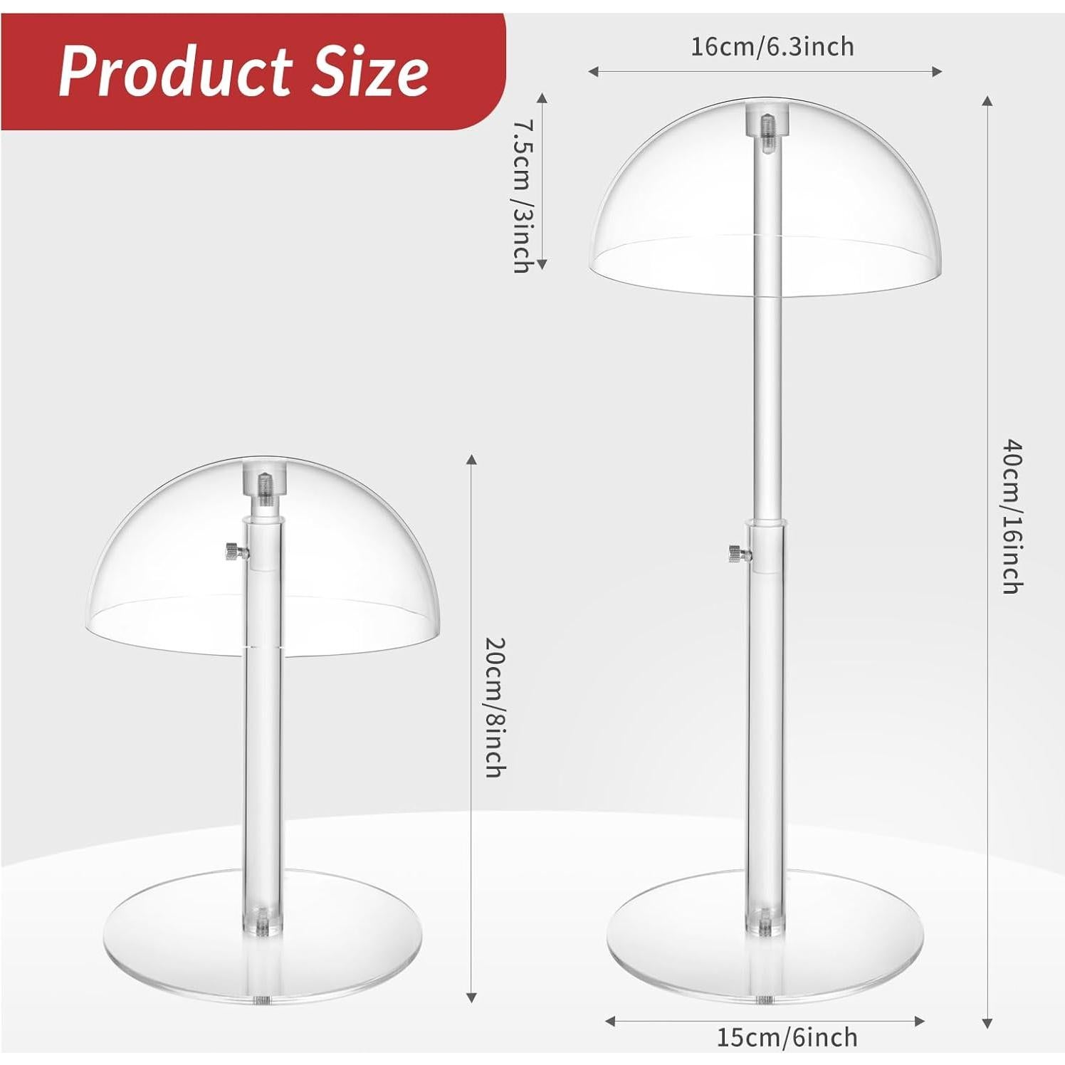 Soporte de Sombreros Acrílico JUESHA Ajustable 20-40 cm