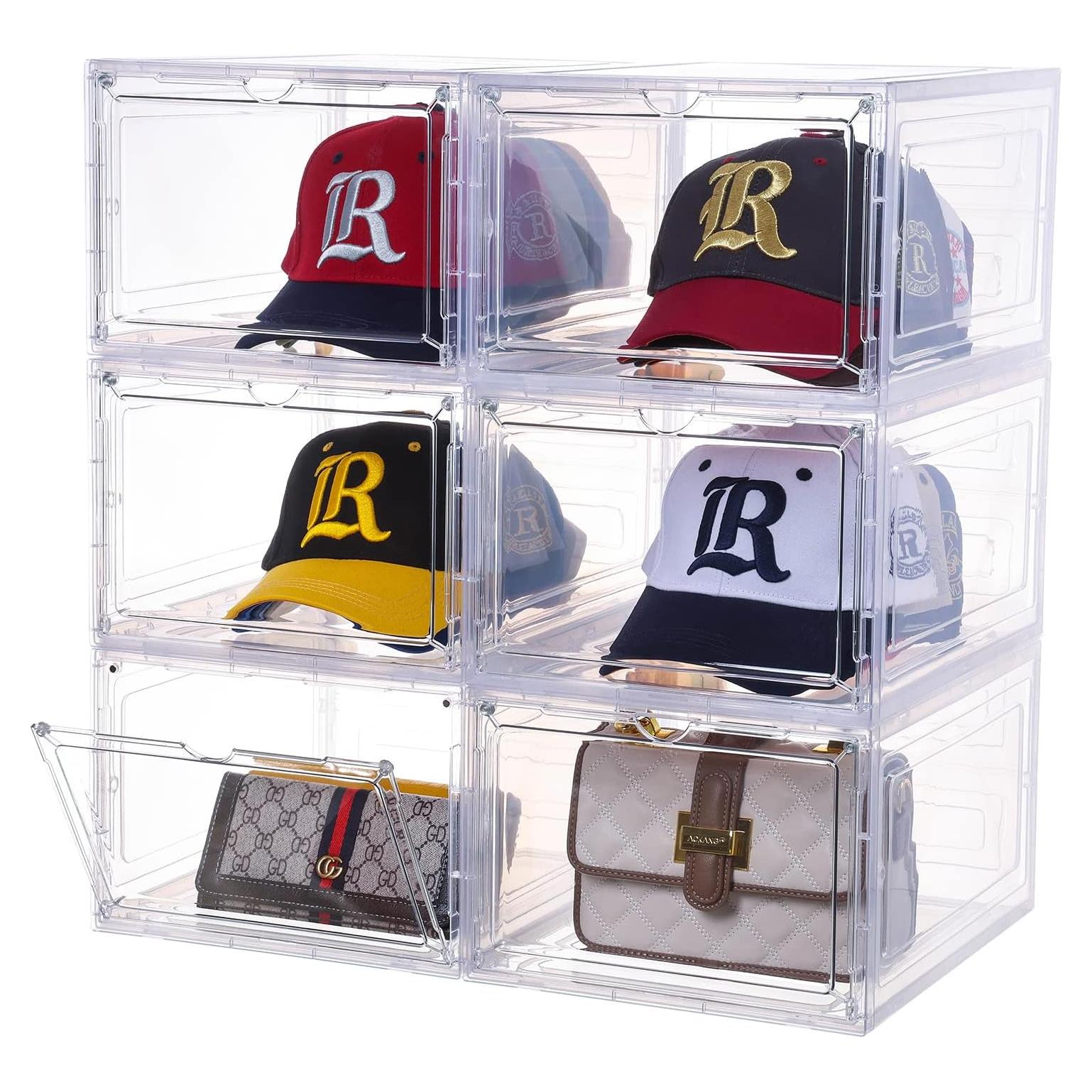 Organizador de Gorras Attelite, Set de 6, Transparente, Apilable