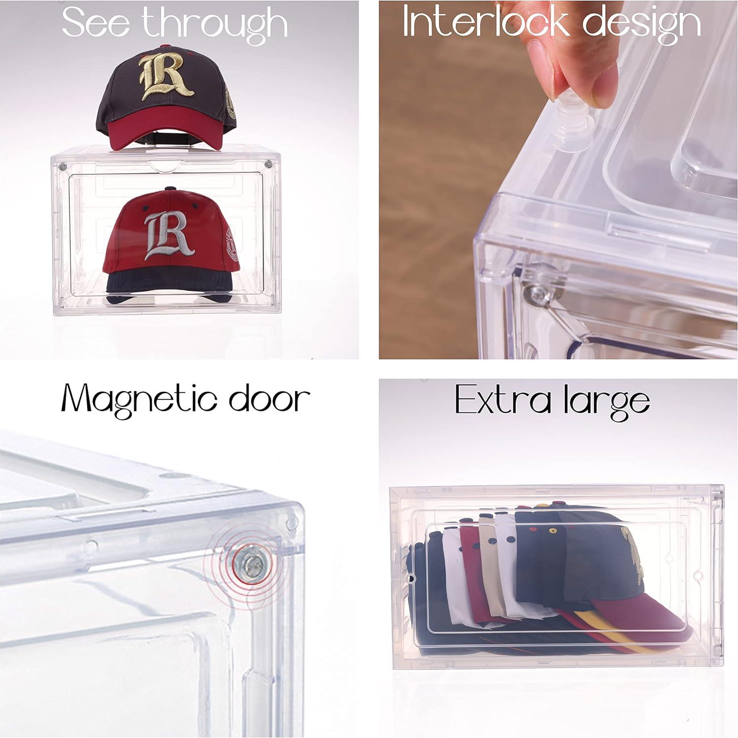 Organizador de Gorras Attelite, Set de 6, Transparente, Apilable