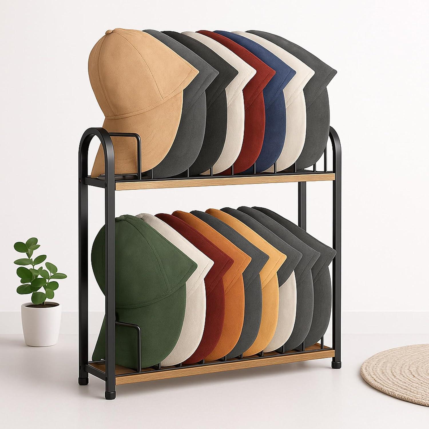 Soporte para Sombreros SWTYMIKI Negro - Organizador de 20 Gorras