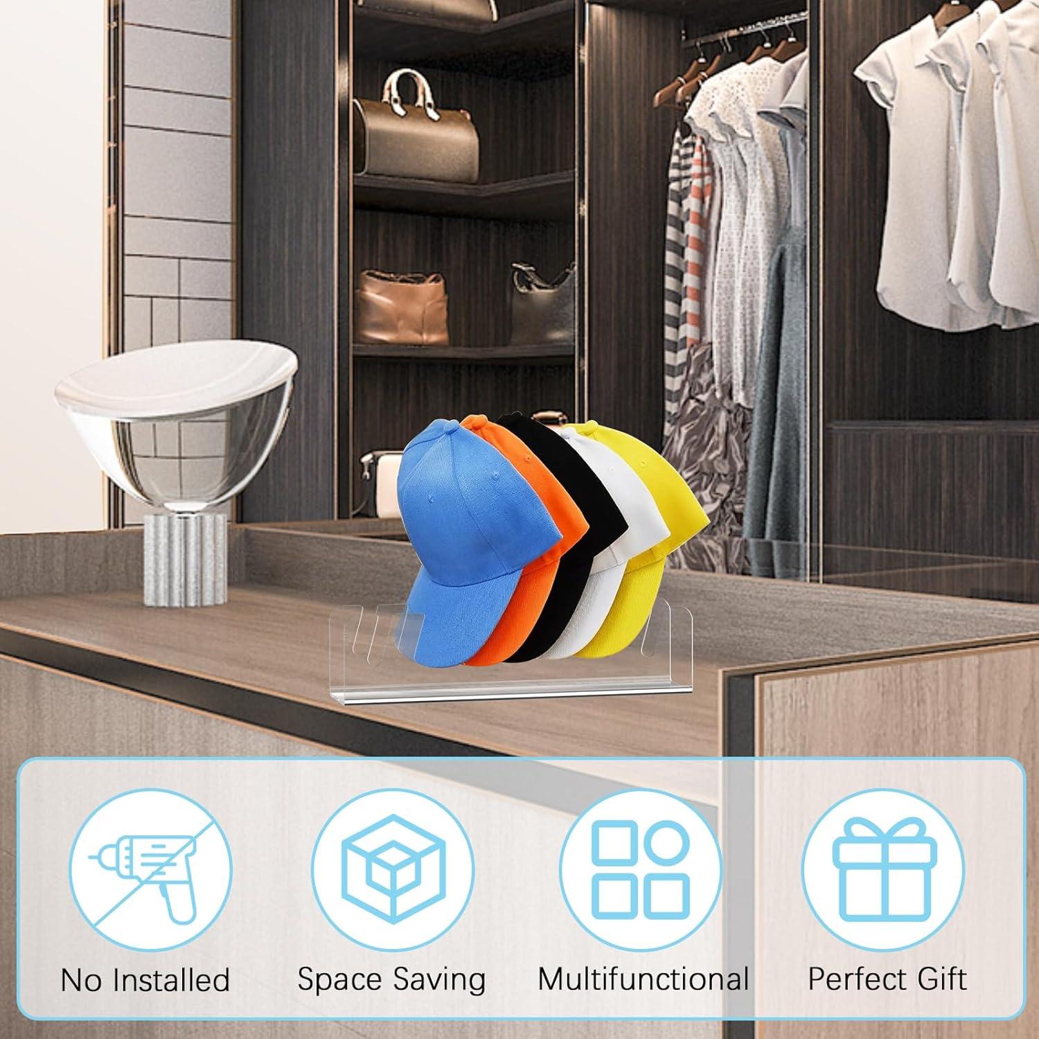 Organizador de Sombreros Kssvzz 4 Pack Acrílico Transparente