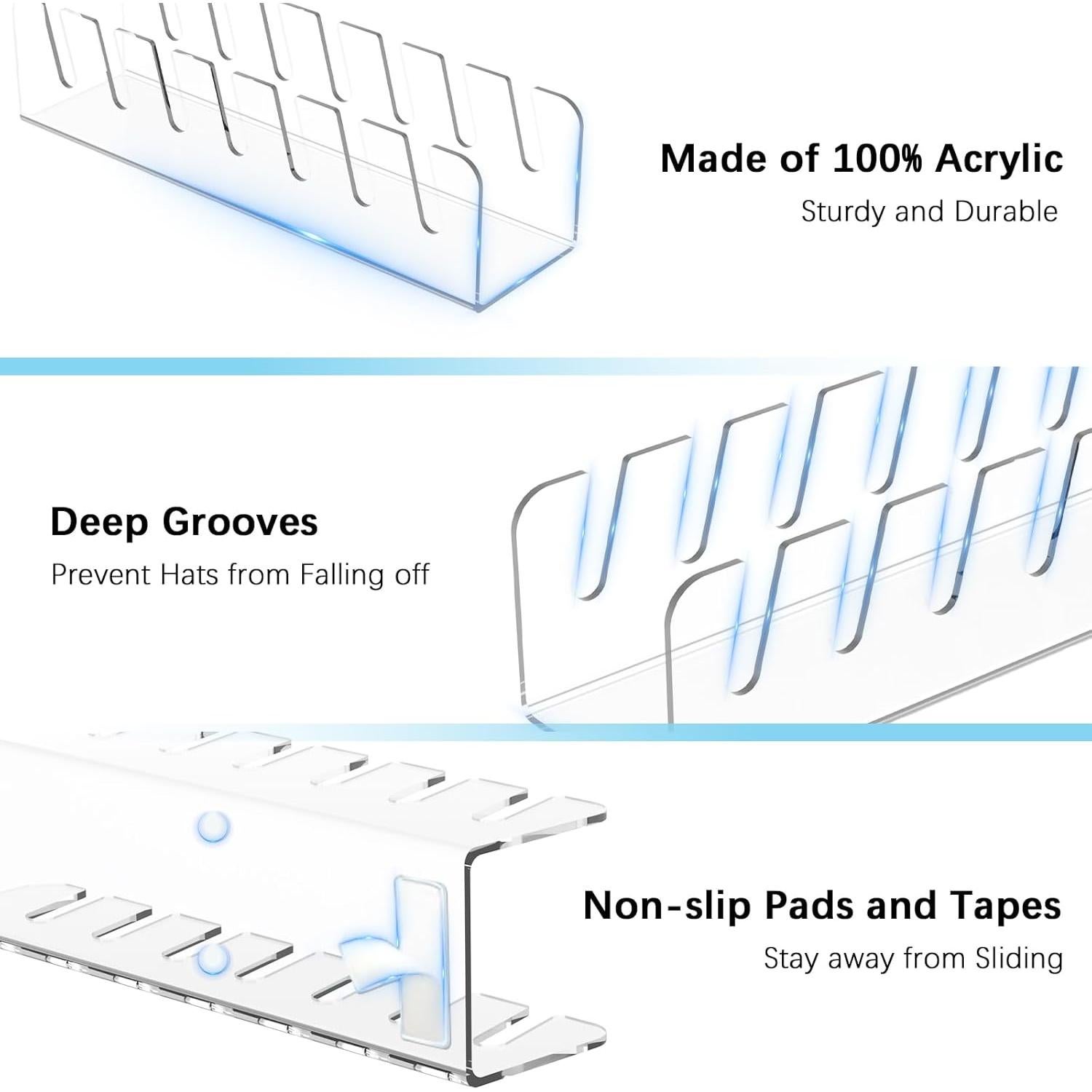 Organizador de Sombreros Kssvzz 4 Pack Acrílico Transparente