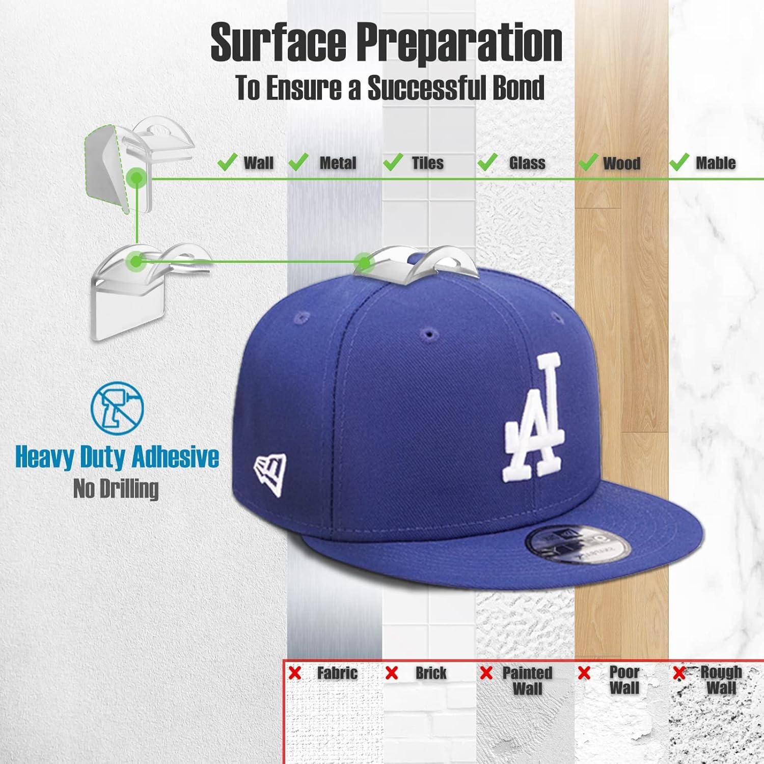 Soporte Adhesivo para Gorras BRATEAYA, Transparente, Paquete de 10