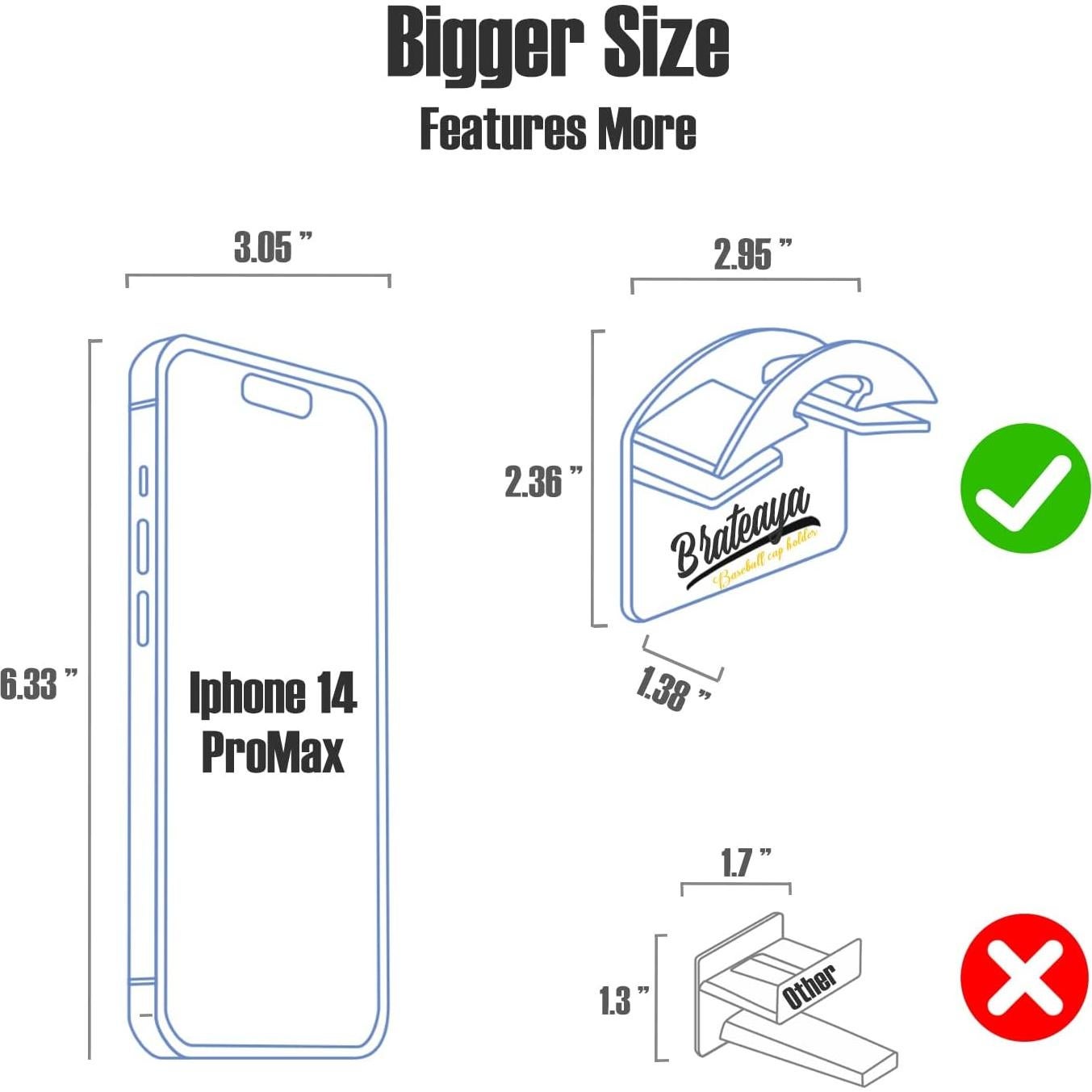 Soporte Adhesivo para Gorras BRATEAYA, Transparente, Paquete de 10